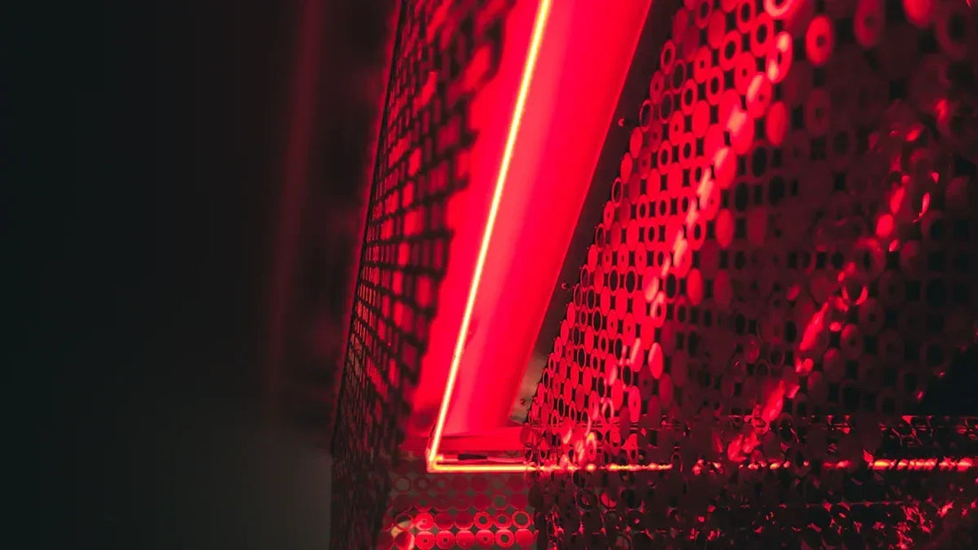 Red LED light therapy panel with perforated surface for skin treatment
