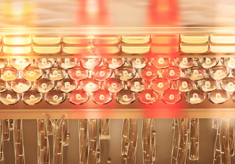 Red and amber LED lights for at-home skin therapy, targeting acne and anti-aging treatment